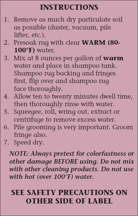 Oriental Rug Shampoo Instructions